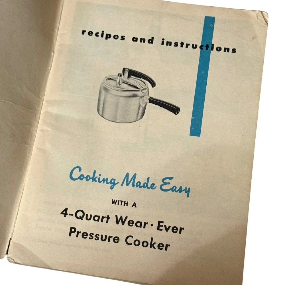 Vintage Wear Ever Pressure Cooker Cookbook Recipes‎ Instructions 4 Quart